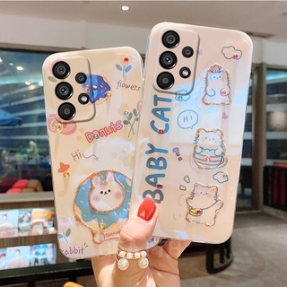 ใหม่ เคสโทรศัพท์มือถือแบบนิ่ม TPU ลายการ์ตูนสัตว์น่ารัก แต่งกลิตเตอร์ พลอยเทียม ระยิบระยับ สําหรับเคสโทรศัพท์ Samsung Galaxy A53 A13 A23 A33 M33 M23 4G 5G 2022 เคส GalaxyA53