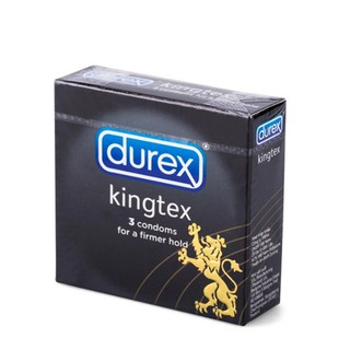 Durex Kingtex ถุงยางอนามัย คิงเท็ค ขนาด 49 มม. (บรรจุ 3ชิ้น/กล่อง) [1 กล่อง]