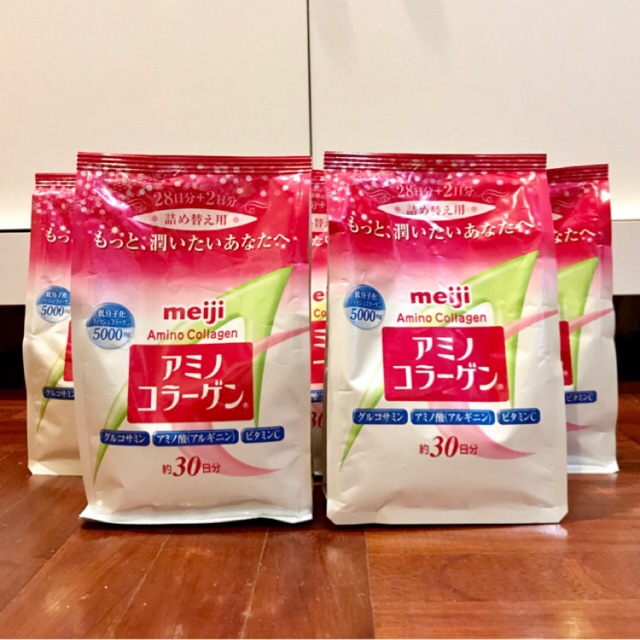 ✨พร้อมส่ง✨ Meiji Amino Collagen 5,000mg ถุงเติม30วัน 214g แท้จากญี่ปุ่น Exp.2020&amp;2021