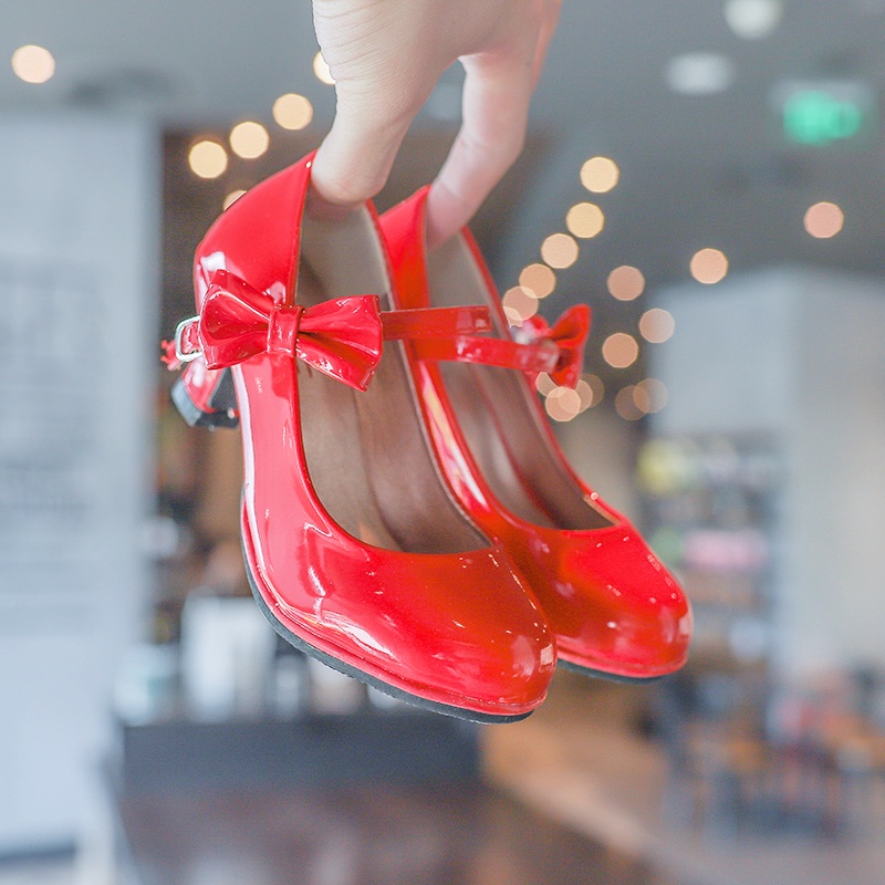 รองเท้าส้นสูงเจ้าหญิงน้อย รองเท้าหนังเต้นรำละตินสำหรับเด็ก น่ารักและเก๋ไก๋