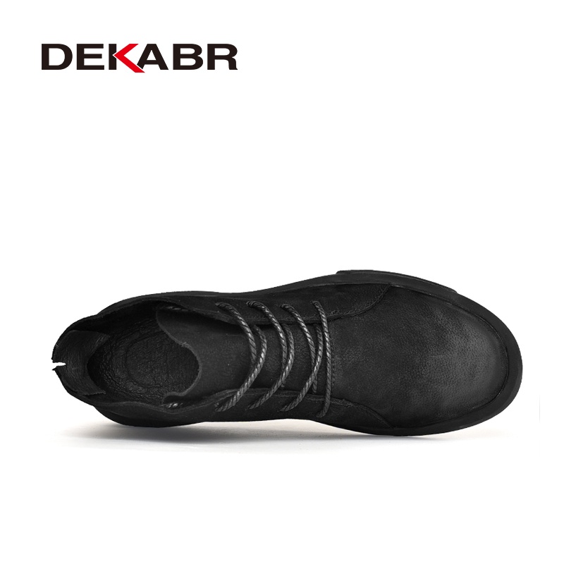 Dekabr รองเท้าบูทข้อสั้น หนังแท้ กันน้ํา แฮนด์เมด แฟชั่นฤดูใบไม้ร่วง ฤดูหนาว สไตล์นักธุรกิจ สําหรับผู้ชาย