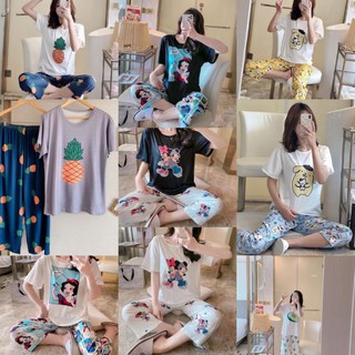 💥พร้อมส่ง💥ชุดนอนผ้านิ่มเด้งใส่สบายไม่ต้องรอพรีออเดอร์