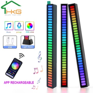 HKG🔥สปอต🔥ไฟตามจังหวะเพลง ไฟ RGB ไฟปาร์ตี้ โคมฟ LED แถบไฟจังหวะดนตรี ไฟกระพริบตามจังหวะเพลง รองรับแอพควบคุม ควบคุมเสียง สำหรับแต่งห้อง แต่งรถยน