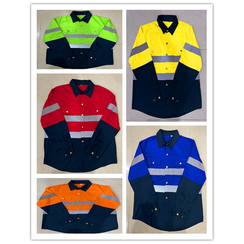 เสื้อช็อปชายปล่อยเสื้อทำงาน กระเป๋า 2 ข้าง ขนาด S-6XL พร้อมส่ง
