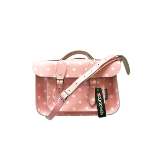 Zatchels กระเป๋า Satchel จากประเทศอังกฤษ รุ่น Briefacse 11.5" Polkadot (Baby Pink/White)