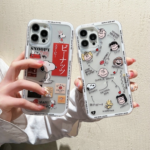 Casing Samsung Galaxy S20 S20 S21 S21+ FE 5G S10 Note 10 Lite Plus 20 Ultra M51 M52 4G 5 Clear Cartoon Snoopy Charlie Tpu Airbag Shockproof Soft Phone Case Full Back Cover 1HLE 33