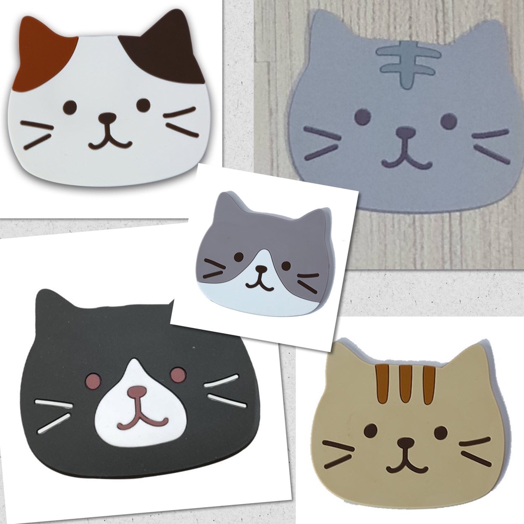 ที่รองแก้ว แมวเหมียว แผ่นรองแก้ว ทาสแมว ซิลิโคน รุ่นหนา Limited ลายน่ารัก 3D กันน้ำ แข็งแรงทนทาน แห้งแร็ว - รูปที่ 2