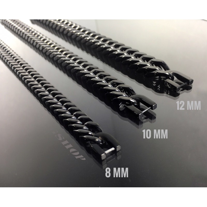 B-248 สร้อยข้อมือสแตนเลส  เลสดำ  กว้าง8mm 10mm 12mm เลสข้อมือBlack color สร้อยข้อมือสแตนเลสแท้ ข้อมือเกรดพรีเมี่ย