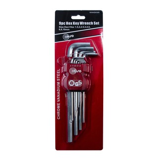 Conso ชุดประแจแอล ประแจหกเหลี่ยมยาว ชนิดมิล 9ตัวชุด  1.5-10มม  9pcs Metric Hex Key Wrench Set Conso