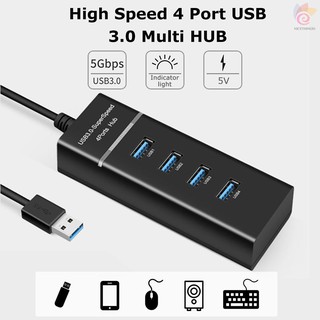 Nt High Speed 4 พอร์ต Usb 3 . 0 Multi Hub Splitter ขยาย Usb Hub สําหรับเดสก์ท็อปพีซีแล็ปท็อป Usb Hub