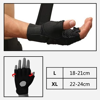 ถุงมือออกกำลังกาย ถุงมือฟิตเนส สำหรับยกน้ำหนัก ยกเวท สีดำ Fitness Sports Gloves