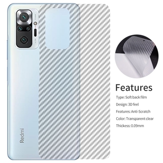 3Pieces/lot Xiaomi Redmi Note 10 9 8 7 9S Redmi 9 9A 9C 8 8A 7 7A 9T Mi 10T 9T Pro Poco M3 F3 X3 NFC Pro Carbon Fiber Back Screen Protector Film