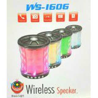 WSTER ลำโพงแบบพกพา Bluetooth รุ่น WS-1606 +DISCO LIGHT-สีทอง