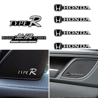 สติกเกอร์โลโก้รถยนต์ อัลลอย อุปกรณ์เสริม สําหรับ Honda TYPE-R Mugen 4 8 ชิ้น