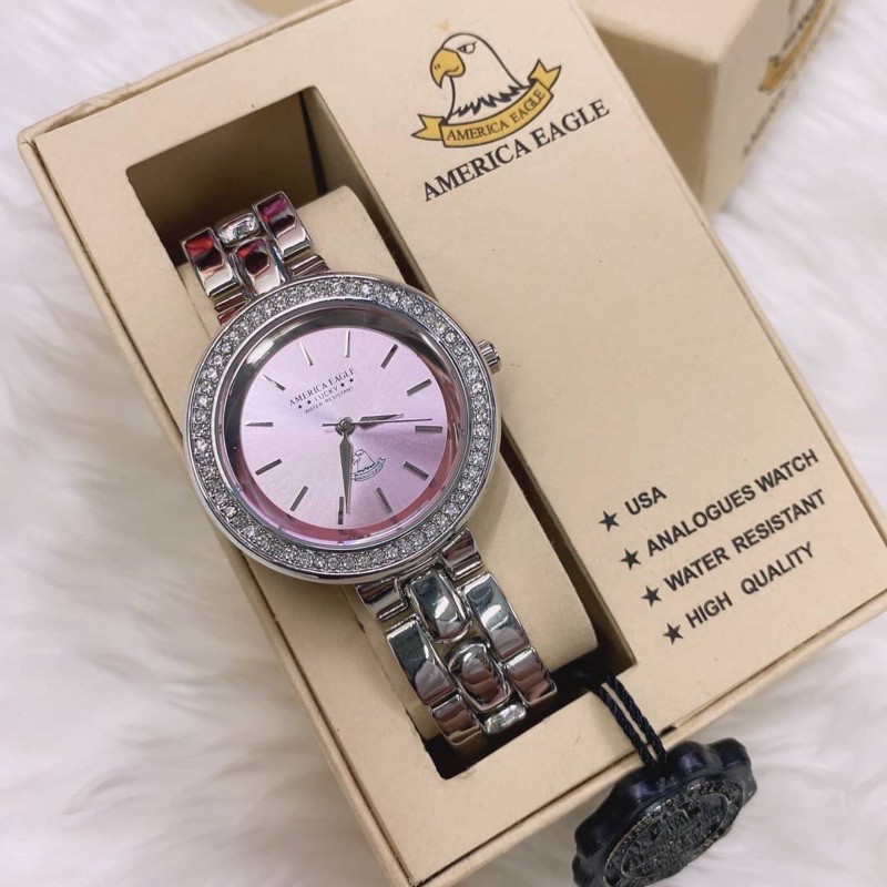 America eagle byPTTtime นาฬิกาแบรนด์แท้สินค้าพร้อมกล่องกันนำ้ขนาดนาฬิกา3.5cm