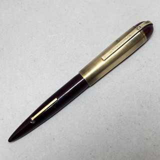 ปากกามือสอง ของแท้  ปากกาหมึกซึม EVERSHARP USA ตัวด้ามไฟเรซิ่น ชุดเหน็บเคลือบทอง ปากทอง 14k