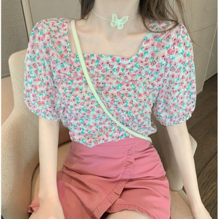เสื้อนำเข้าชีฟองลายดอก