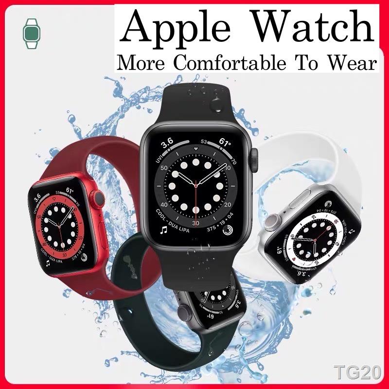 ✥พร้อมส่งจากไทย สีสวยมากๆๆๆ สาย Apple Watch แบบยางซิลิโคน ใส่ได้ทุกซีรี่ย์ ใช้ได้กับ T500 X6 X7 HW22 HW16 HW12