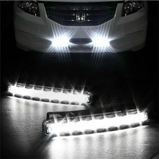 ไฟตัดหมอก 8 LED DRL สำหรับติดรถยนต์