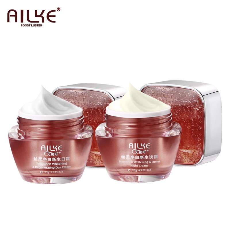 Ailke 2in1 ชุดครีมไวท์เทนนิ่ง ให้ความชุ่มชื้น ดูแลผิว กลางวัน และกลางคืน