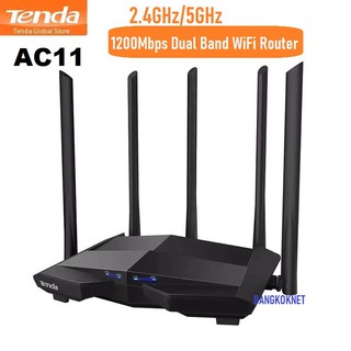 ราคาTenda เร้าเตอร์ไวเลส รุ่น AC11 5เสาอากาศ 2.4G/5.0GHz Smart Dual Band AC1200 Wireless WiFi Router Wi-Fi Repeater