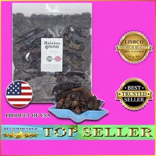 ลูกเกดดำอเมริกา 1 กก. ลูกเกดสีดำอบแห้ง พร้อมทาน American Black Raisins Large Granules 1kg เกรด AAA+