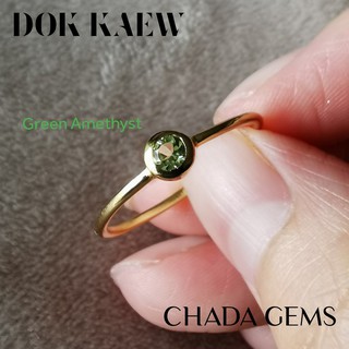 DOK KAEW แหวนพลอยแท้ Peridot พลอยสีเขียวอ่อน