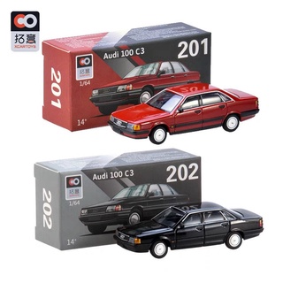 Tuoyi xcartoys โมเดลรถยนต์ ความจําคลาสสิก 1:64 Audi 100 สีดํา 201 202