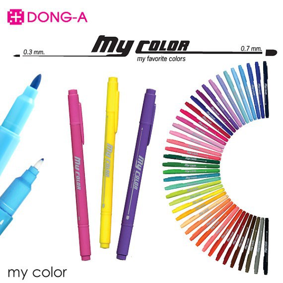 ปากกา MY COLOR 2 หัว DONG-A (ชุดA)