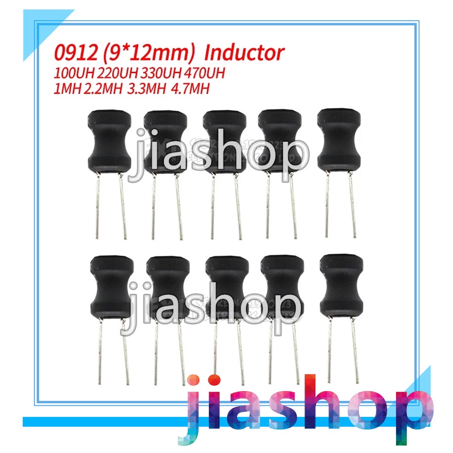 10 ชิ้น Unshielded Wirewound DIP power Inductor 0912 (9*12 มม.) 100uH 220uH 330uH 470uH 1mH 2.2mH 3.