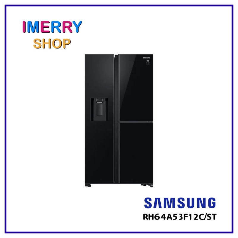 SAMSUNG ตู้เย็นSIDE BY SIDE (22.1 คิว, สีดำ) รุ่น RH64A53F12C/ST