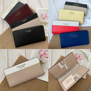 ของแท้100%พร้อมส่งที่ไทย🎀Kate Spade Staci Large Slim Bifold Wallet WLR00145/K8202/WLR00545/WLR00122 กระเป๋าตังใบยาวแบบพั