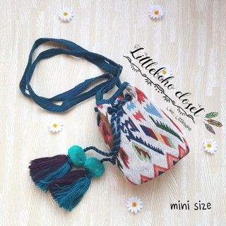 Mini BOHO BAG ใบเล็กน่ารัก กระเป๋าผ้าฝ้ายทรงขนมจีบ สไตล์โบฮีเมี่ยน