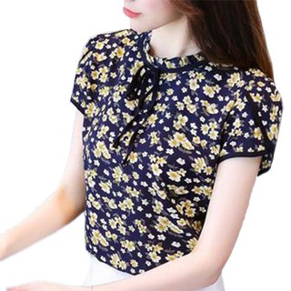 เสื้อชีฟองลายดอกไม้สำหรับผู้หญิง