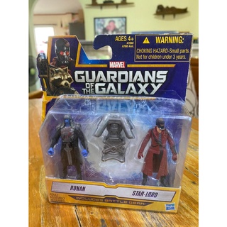 Marvel Guardians Of The Galaxy RONAN &amp; STAR-LORD Mini Figures Hasbro Battle Gear