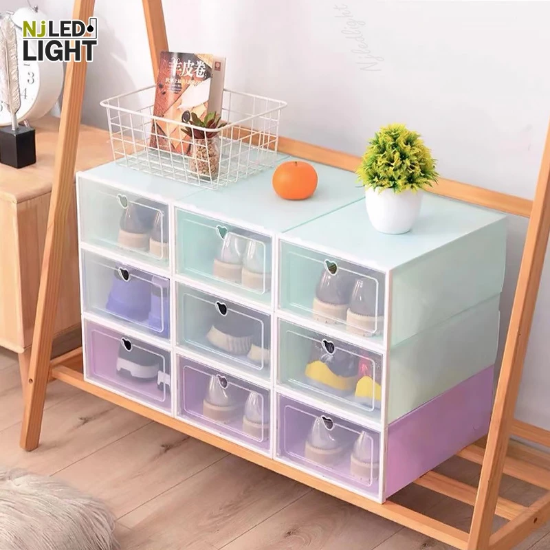 NJLED LIGHT H503 กล่องรองเท้าฝาแข็ง รูปหัวใจ ฝาเปิดปิดได้ ขนาดใหญ่ 33ซม. พับเก็บได้ ต่อได้หลายชั้น มี 4สี thumbnail 6