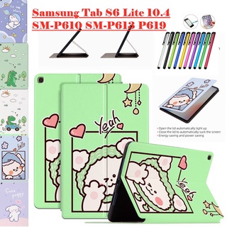 เคสหนัง ฝาพับ ลายการ์ตูนน่ารัก กันกระแทก สําหรับ Samsung Galaxy Tab S6 Lite 10.4 SM-P610 2022 SM-P613 P619