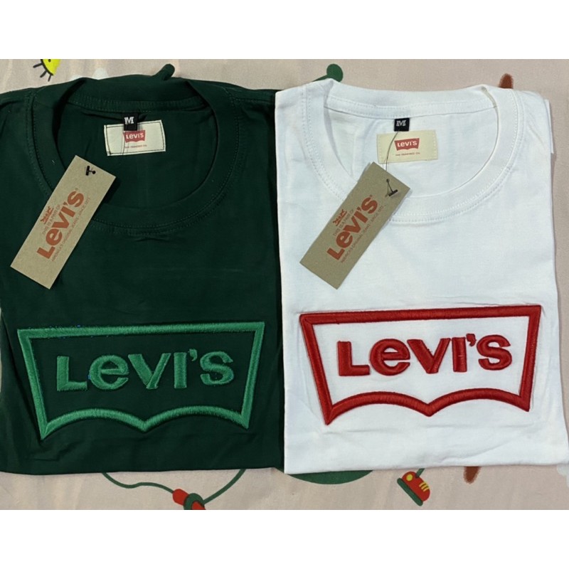 เสื้อยืดปักนูนLevi’sมือหนึ่งงานป้ายฟรีไซด์