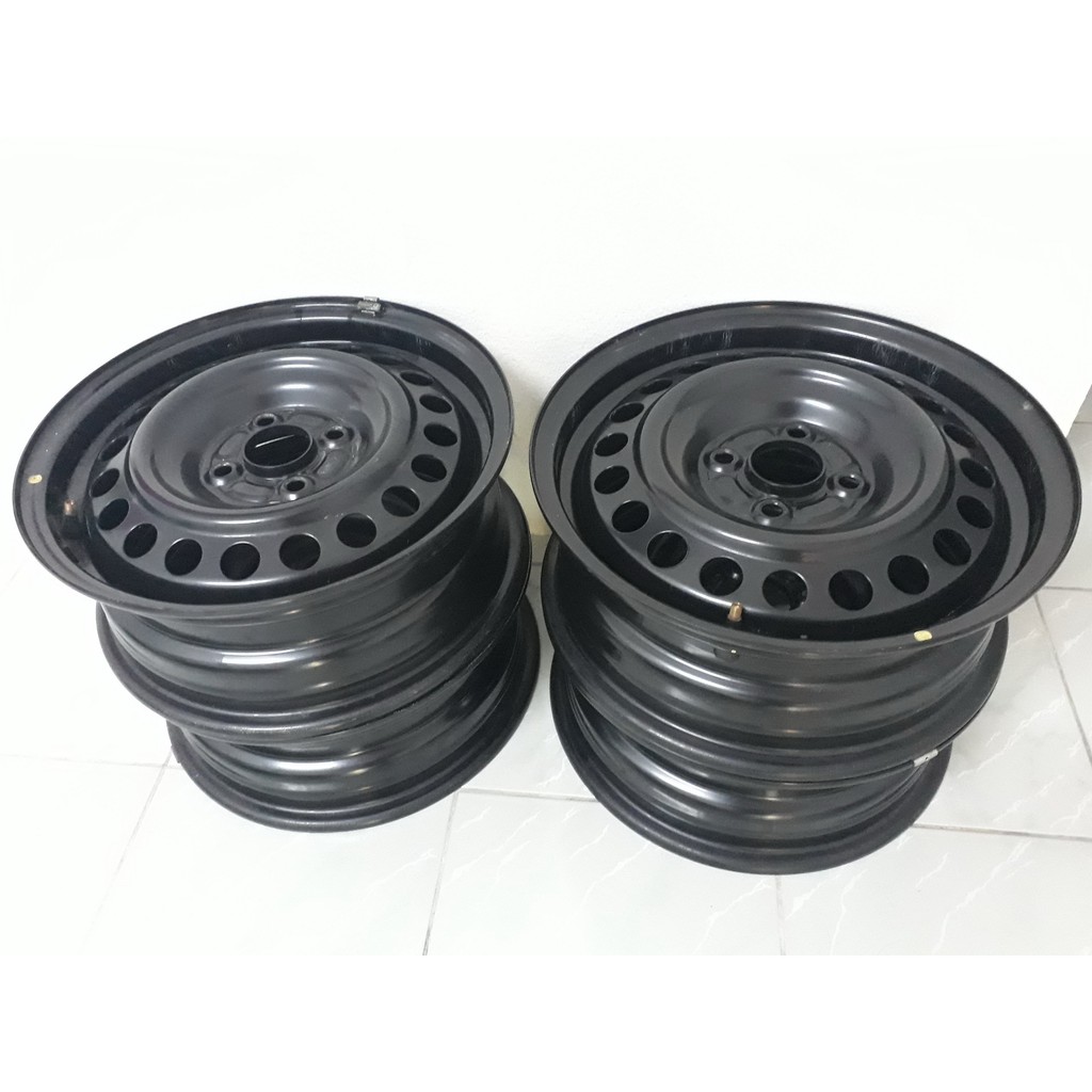 ล้อกระทะ  ขอบ 15   4 รู(4/100) สำหรับรถเก๋ง (Vios,City,Jazz,Nissan march,Suzuki)