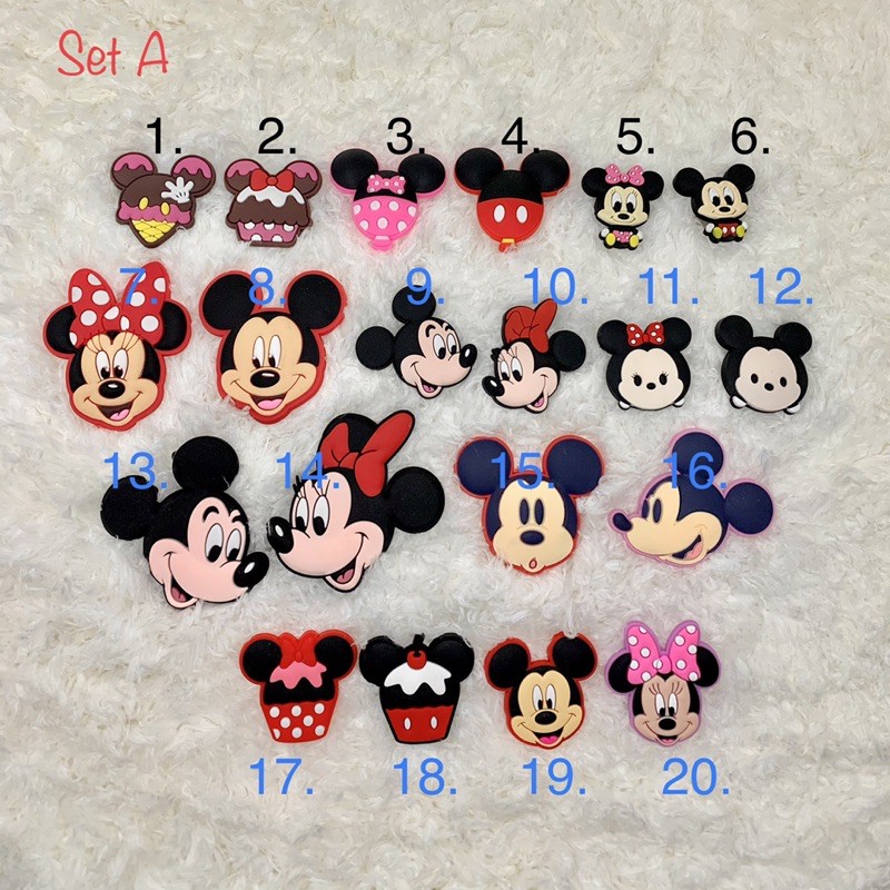 JB MK 🌈🐹🍒ตัวติดรองเท้ามีรู มิกกี้ “ มิกกี้เมาส์ A “ 👠🌈Shoe Charm “ Mickey World - A “ 🥿👠