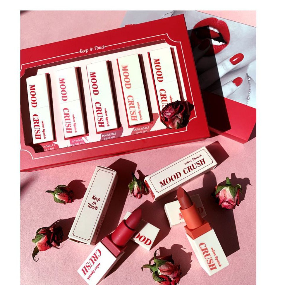 💋Keep in Touch Mood Crush Velvet  Lipstick Set เซ็ตลิปสีสวย 5 สี