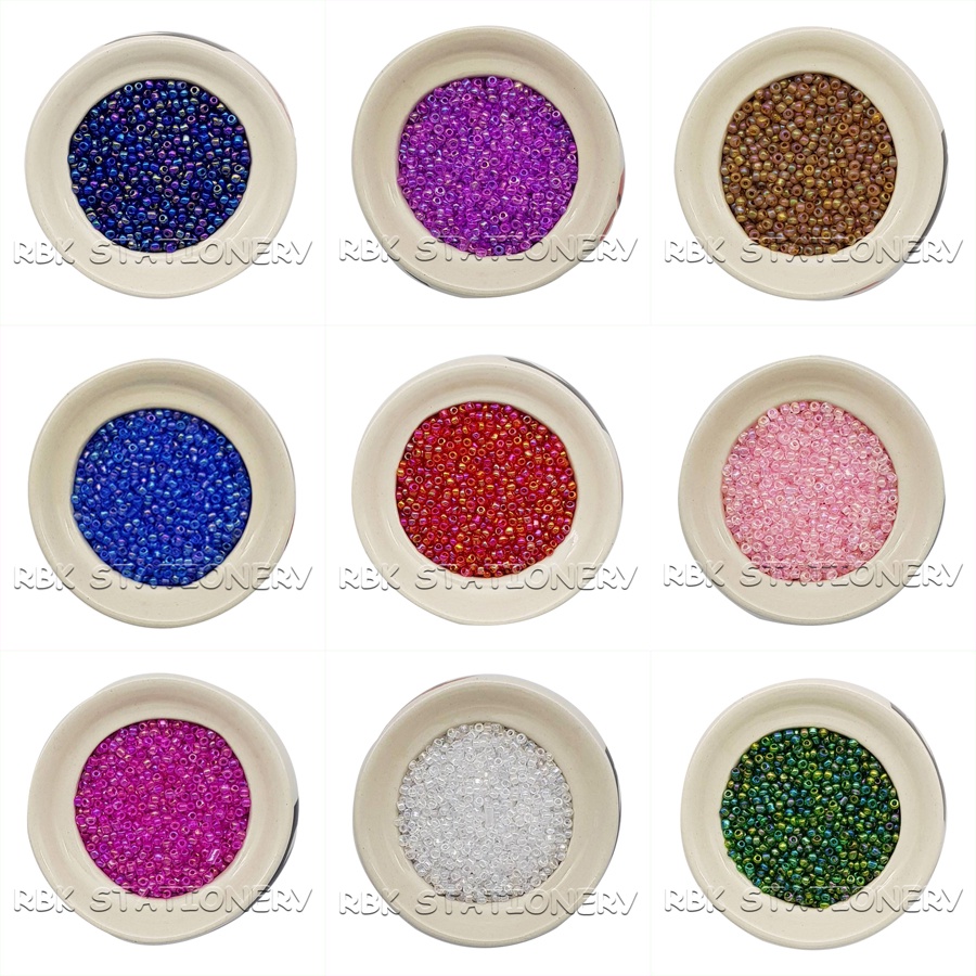 ลูกปัดเม็ดทรายแบบใสสายรุ้ง ลูกปัดใสสายรุ้ง ขนาด 3 มิล 20g/ห่อ ลูกปัด DIY, อุปกรณ์ร้อยลูกปัด, อุปกรณ์ร้อยสร้อยข้อมือ