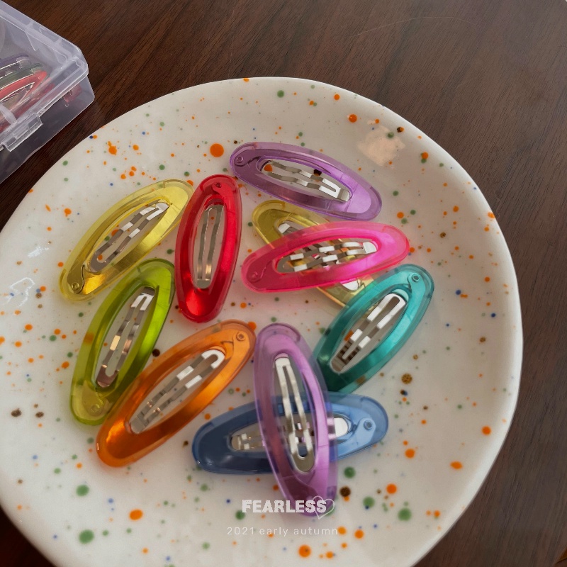 Transparent Jelly Color Bangs Hairpin Korean Sweet and Cute Hair Clip