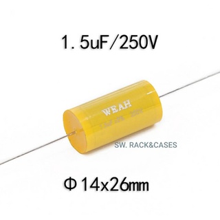ซีเสียงแหลม 1.5uf/250v #สีเหลือง (ราคาต่อแพ็ค 4 ตัว) ซีเสียงแหลม เหมาะสำหรับค่อมเสียงแหลม ถ่วงเสียงแหลม ทำให้เสียงใสขึ้น