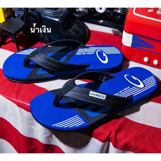 Gambol แกมโบล รองเท้าแตะหนีบสไตล์​ Graffiti​​ 40-44 เทาดำ เหลือง​ แดง น้ำเงิน​ GM11323​