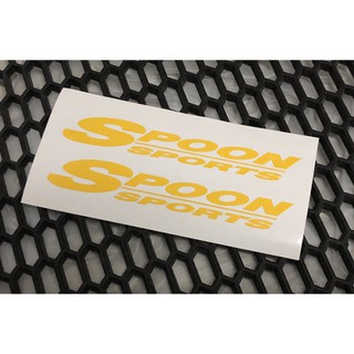 สติกเกอร์ ORACAL สติกเกอร์ Spoon Sports สีเหลือง สำหรับติดก้านล้อแม็ก สติกเกอร์แต่งรถ