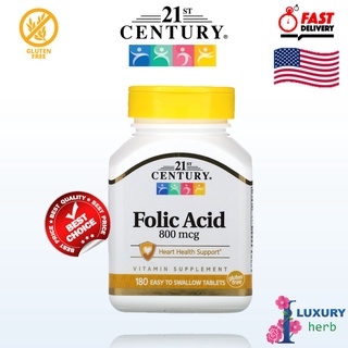 21st Century Folic Acid 800 mcg 180 Tablets exp11/2025