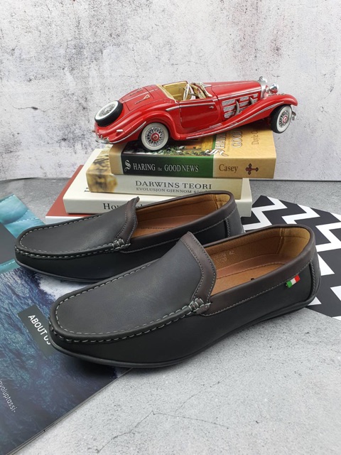 รองเท้าหนังลำลองผู้ชาย CM376  มี3 สี น้ำตาล ดำ แทน ไซส์ 39-44 - รูปที่ 3