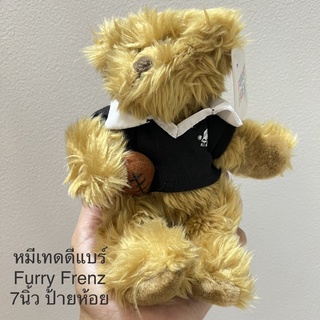 ตุ๊กตา หมี เทดดี้ แบร์ ป้ายห้อย Furry Frenz ขนนุ่มสวย ใส่ชุดรักบี้ ขนาด7นิ้ว ก้นถ่วง ลิขสิทธิ์แท้