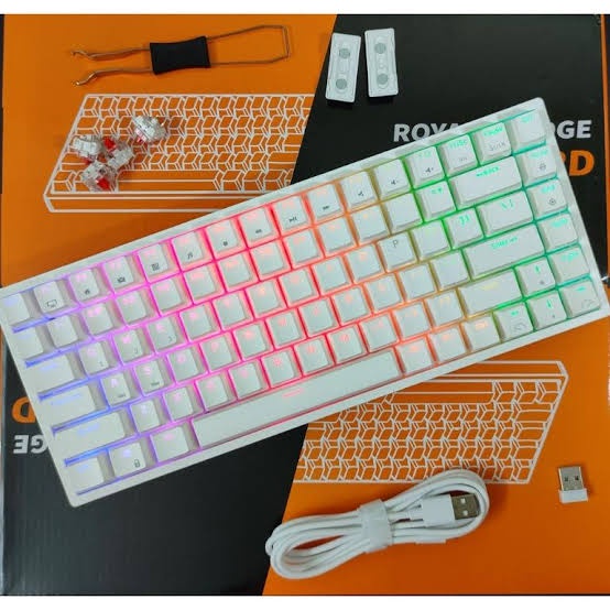 ประกันศูนย์ในไทย 1ปี Royal Kludge RK84 (White/Black) Mechanical Hot Swap Keyboard (Bluetooth / Wired